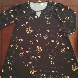 Women’s NWOT black floral l.s. MILAN KISS dress/XL